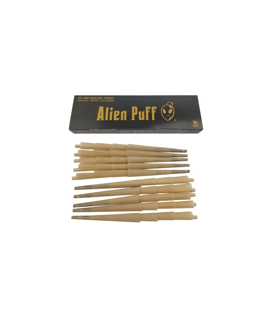 40 Alien Puff Black Gold King Size Pre Rolled 109mm Cones ( HP162 )