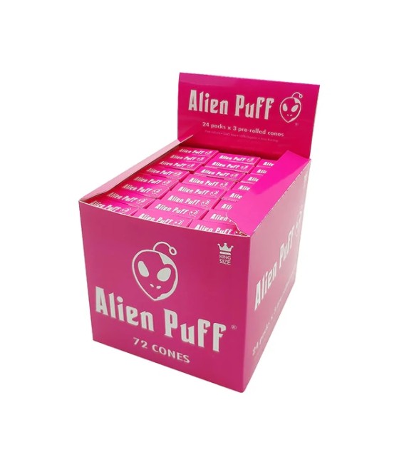 Alien Puff Hot Pink King size Cones 24 Packs (HP184)