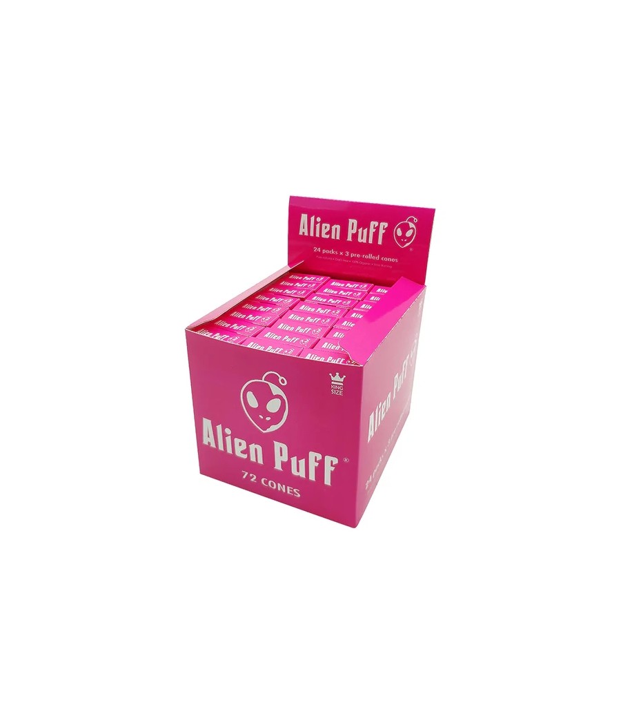 Alien Puff Hot Pink King size Cones 24 Packs (HP184)