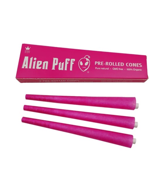 Alien Puff Hot Pink King size Cones 24 Packs (HP184)