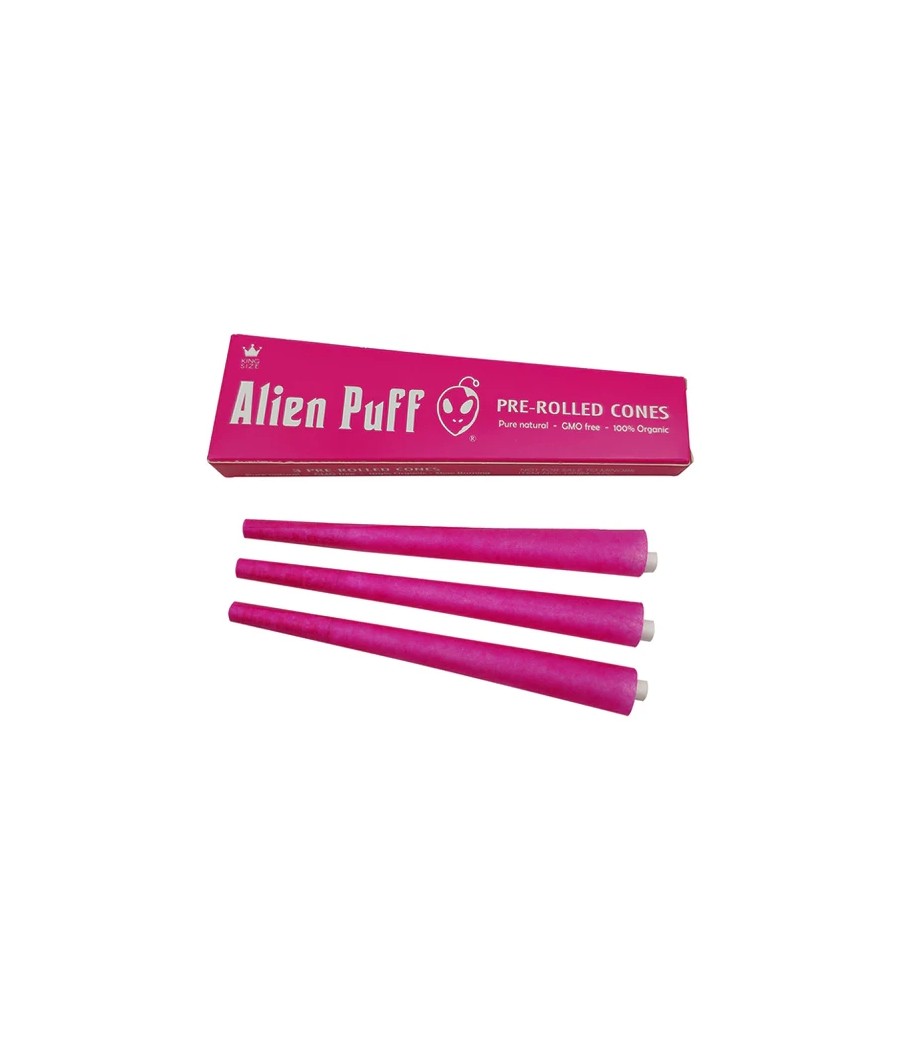 Alien Puff Hot Pink King size Cones 24 Packs (HP184)