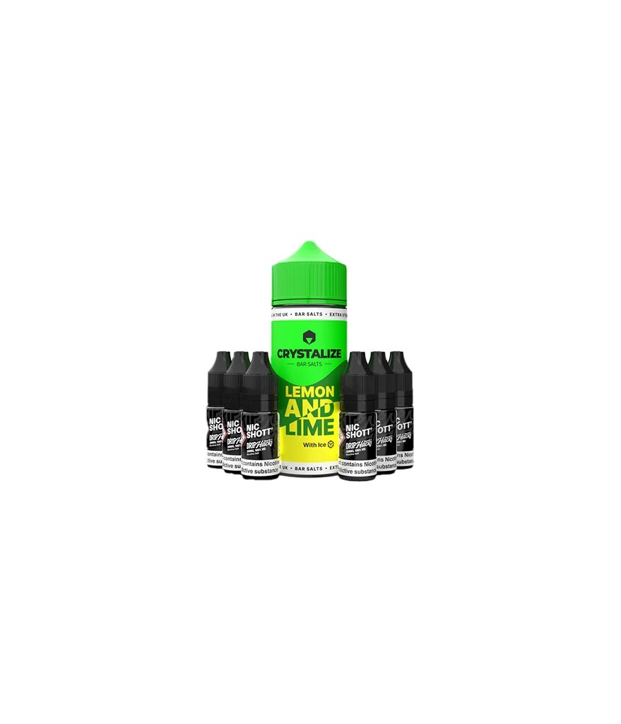 0mg Crystalize Bar Salts 120ml Longfill (50VG/50PG) + 6x Free 20mg Nicotine Shots 10ml