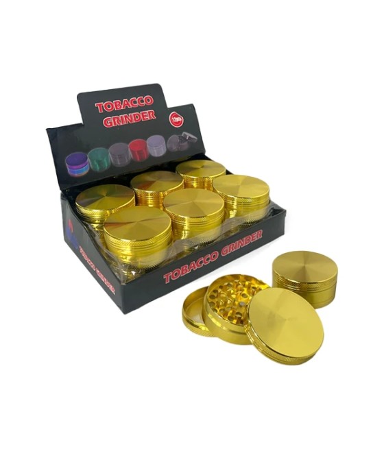 3 Parts Silver Metal Tobacco Grinder - PH6908-Gold