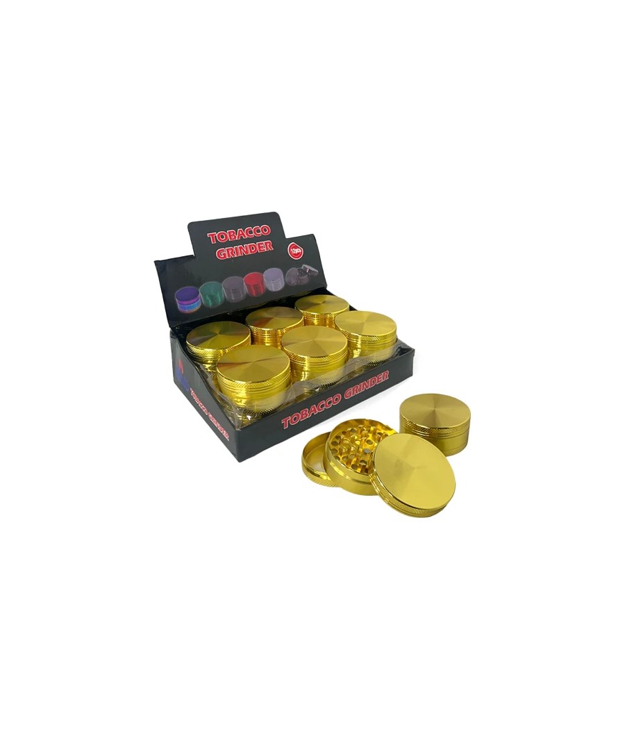 3 Parts Silver Metal Tobacco Grinder - PH6908-Gold