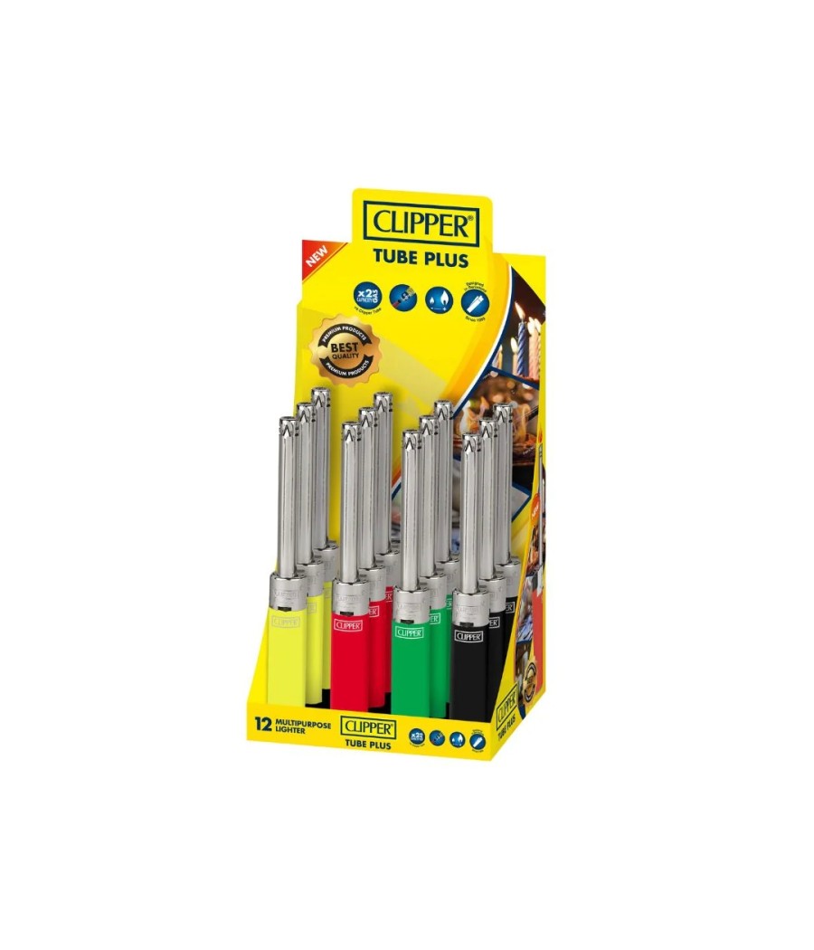 Clipper Tube+ Open Display Mixed Colours Lighters - TUB1S000UK