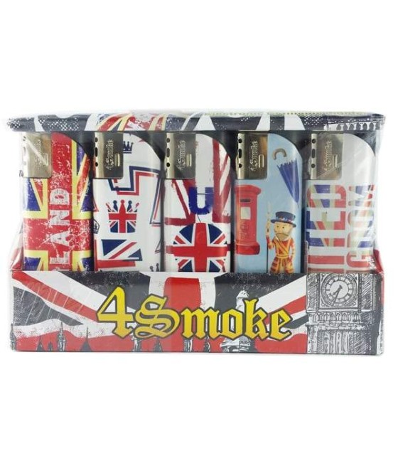 25 x 4Smoke Wind-Proof Printed Lighters - 218WE