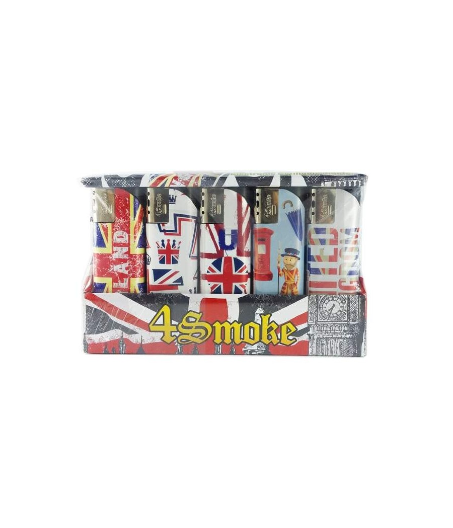 25 x 4Smoke Wind-Proof Printed Lighters - 218WE