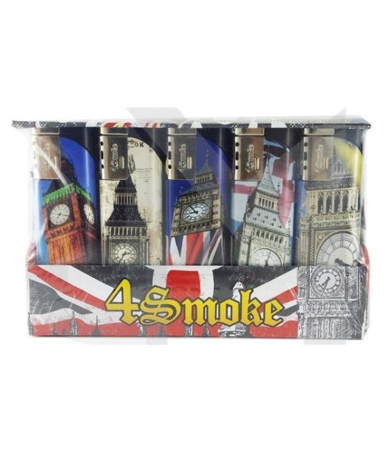 25 x 4Smoke Wind-Proof Printed Lighters - 218WE