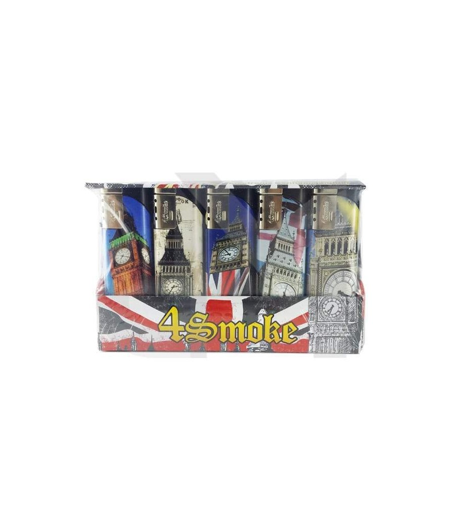 25 x 4Smoke Wind-Proof Printed Lighters - 218WE