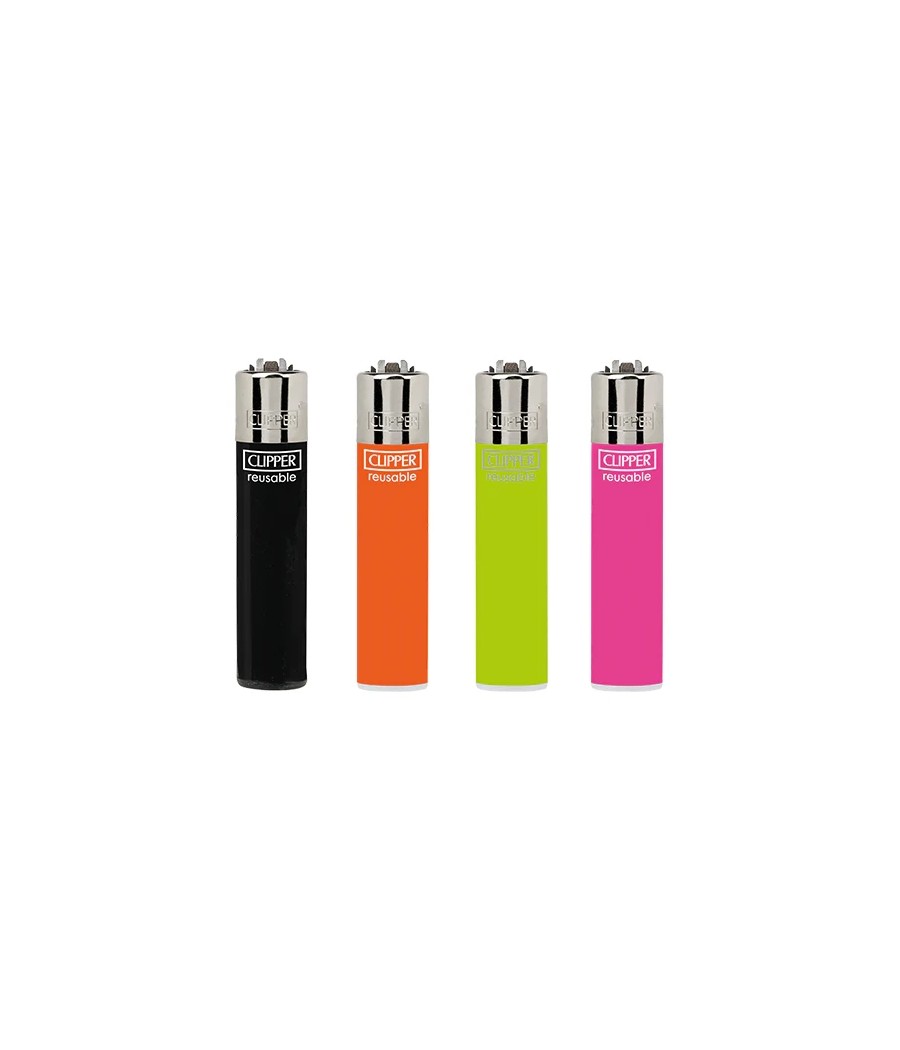 40 Clipper D40 CP11 Classic Flint Assorted Solid Colour Lighters - CL1C006UKH