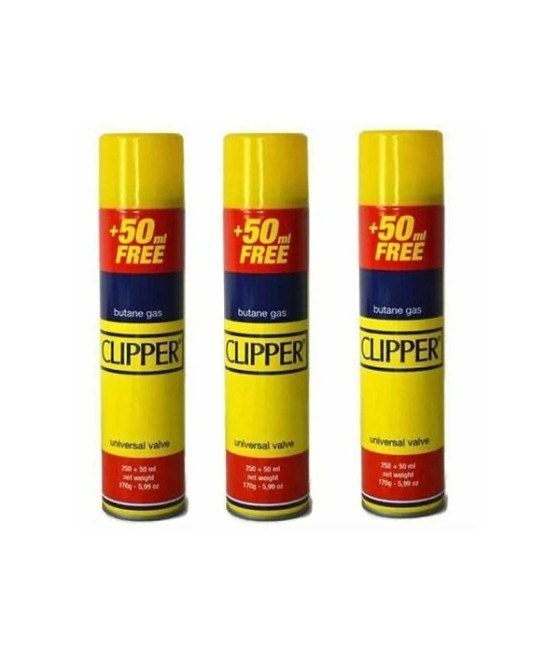 Clipper 300ml Butane Gas With Adapter Cap -Full pack