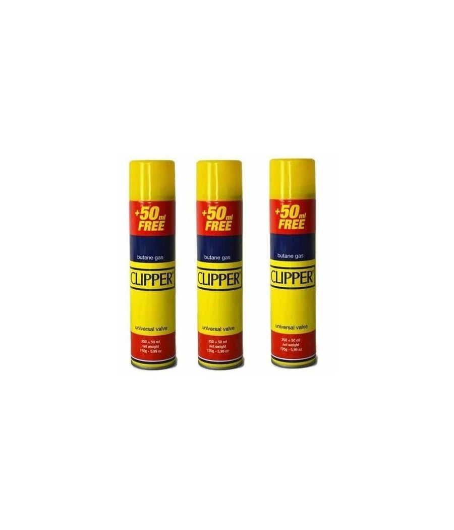 Clipper 300ml Butane Gas With Adapter Cap -Full pack