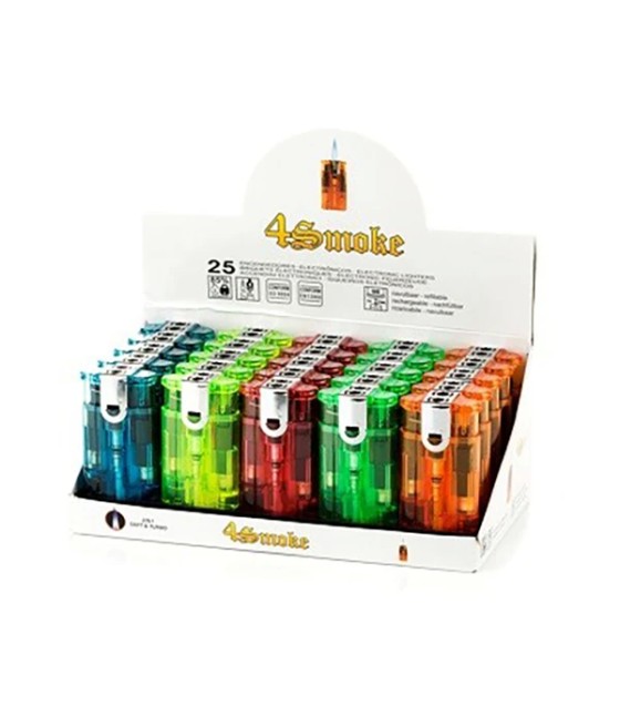 25 x 4smoke Double Flame Electronic Lighters - 8248
