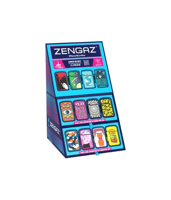 Zengaz Cube ZL-12 Royal Jet (EU-S6) - Jet Flame Lighters Bundle + 48 Lighters with Cube display stand