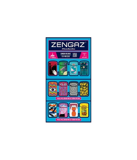 Zengaz Cube ZL-12 Royal Jet (EU-S6) - Jet Flame Lighters Bundle + 48 Lighters with Cube display stand