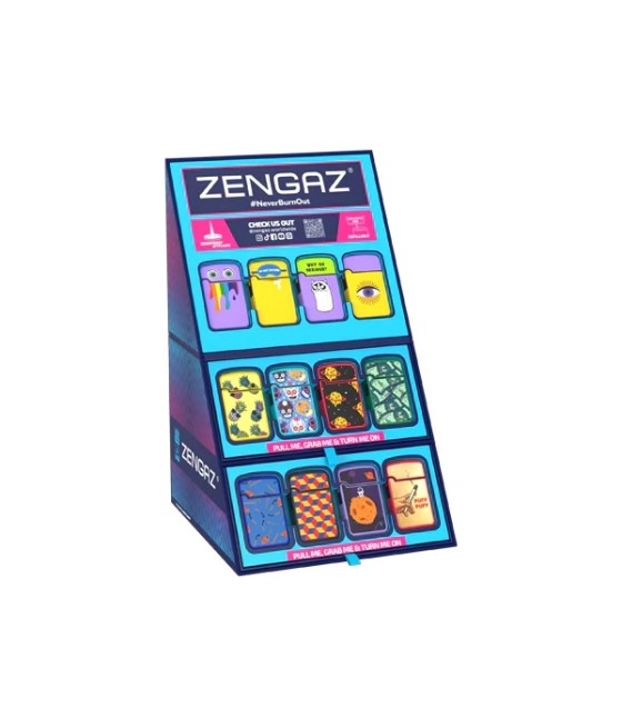 Zengaz Cube ZL-12 Royal Jet (EU-S3) - Jet Flame Lighters Bundle + 48 Lighters with Cube display stand