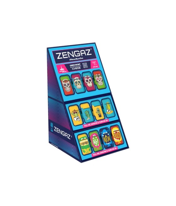 Zengaz Cube ZL-13 Wing Jet (UK-S1) - Jet Flame Lighters Bundle + 48 Lighters with Cube display stand