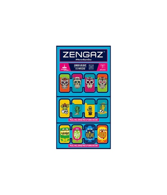 Zengaz Cube ZL-13 Wing Jet (UK-S1) - Jet Flame Lighters Bundle + 48 Lighters with Cube display stand