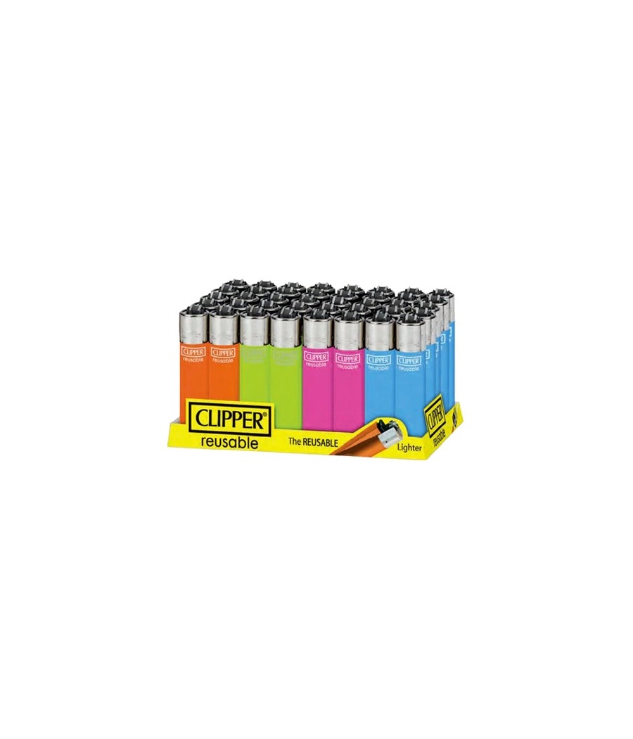 40 Clipper CP11RH Classic Flint Fluo Branded Refillable Lighters - CL1C103UKH