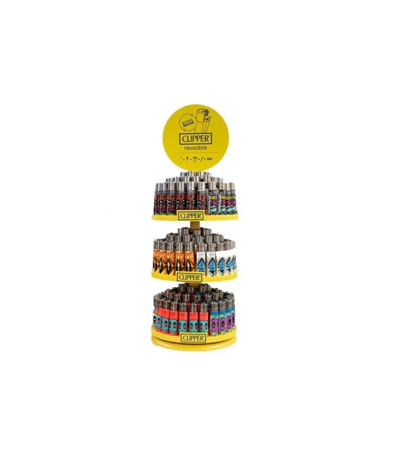 Clipper CP11RH 3 Tier Display Carousel - 144 + 20 Mixed Design Lighters - CL3H118UKH