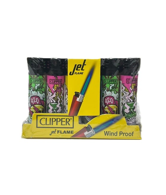 24 Clipper CKJ Classic Large Electronic Jet Flame High Skulls Lighters - CKJ3B061UKH