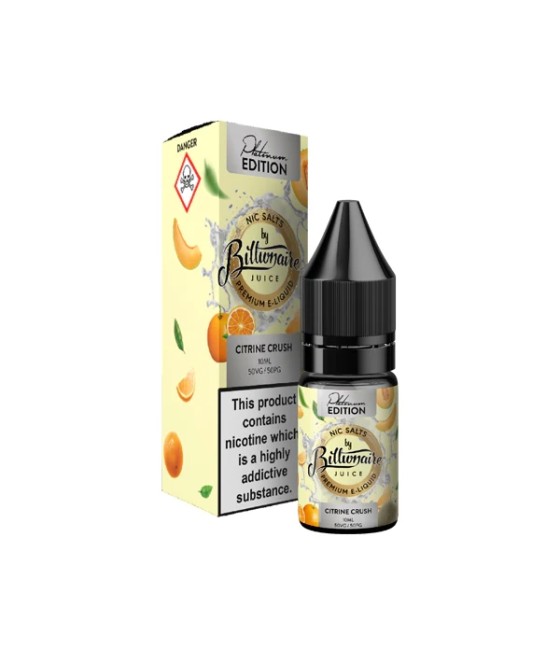20mg Billionaire Juice Platinum Edition 10ml Nic Salts (50VG/50PG)