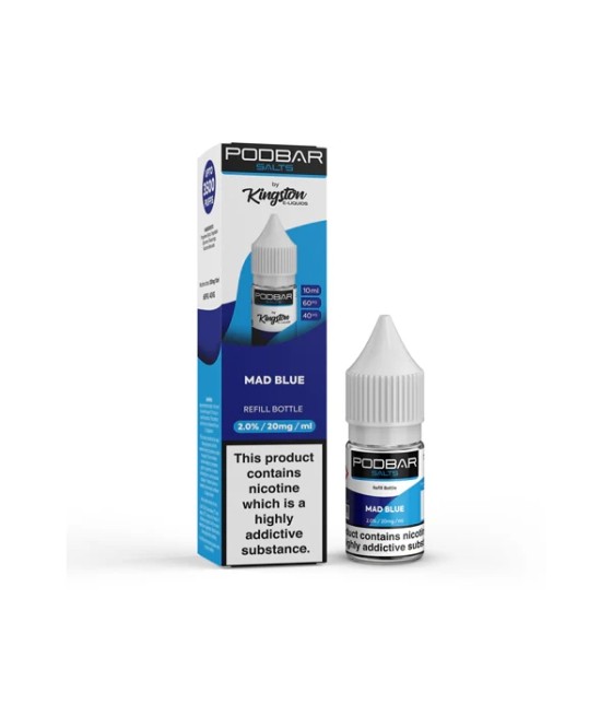 10mg Podbar Salts by Kingston 10ml Refill Nic Salts (60VG/40PG)