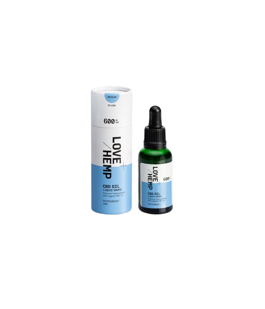 Buy 600mg Peppermint 2% CBD Oil Drops - 30ml | Love Hemp