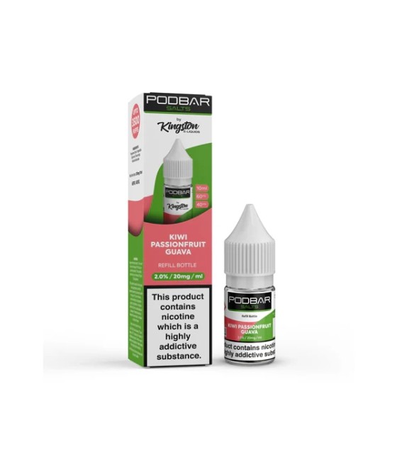 20mg Podbar Salts by Kingston 10ml Refill Nic Salts (60VG/40PG)