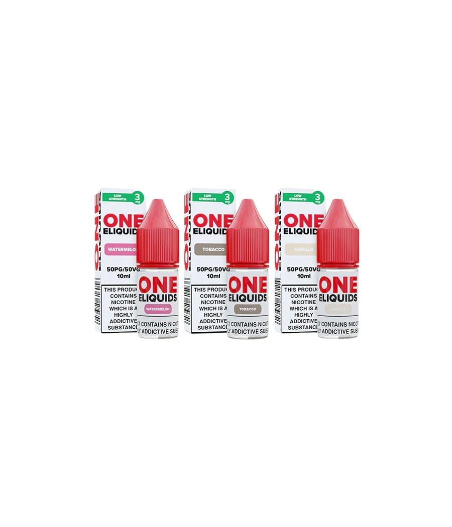 3mg One E-Liquids Flavoured Nicotine E-Liquid 10ml (50VG/50PG)
