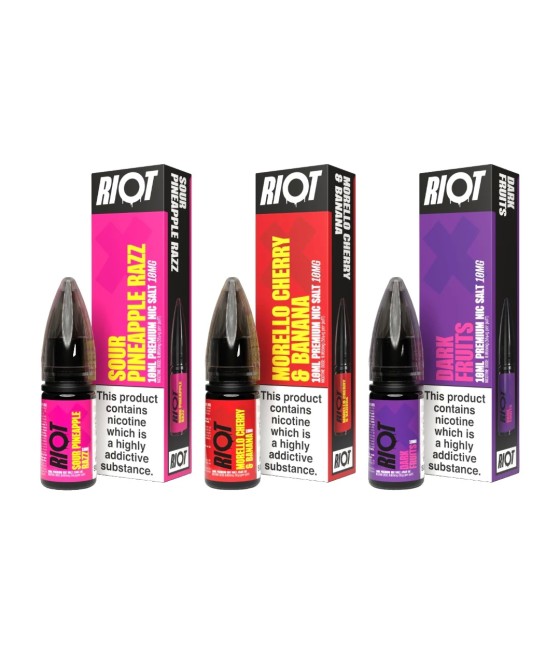 10mg RIOT X 10ml Nic Salts by Riot Squad (50VG/50PG)
