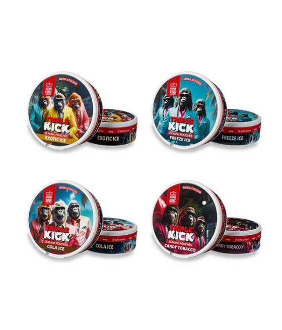 100mg Aroma King Triple Kick NoNic Pouches - 25 Pouches