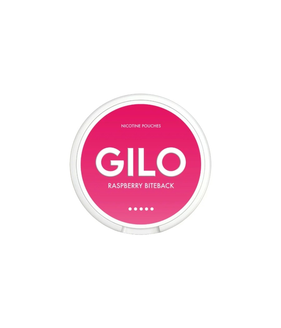 20mg GILO Nicotine Pouch Raspberry Biteback - 20 Pouches (Buy 1 Get 1 Free)