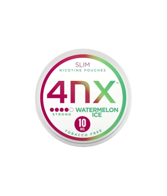 4NX 10mg Watermelon Ice Slim Nicotine Pouches - 20 Pouches