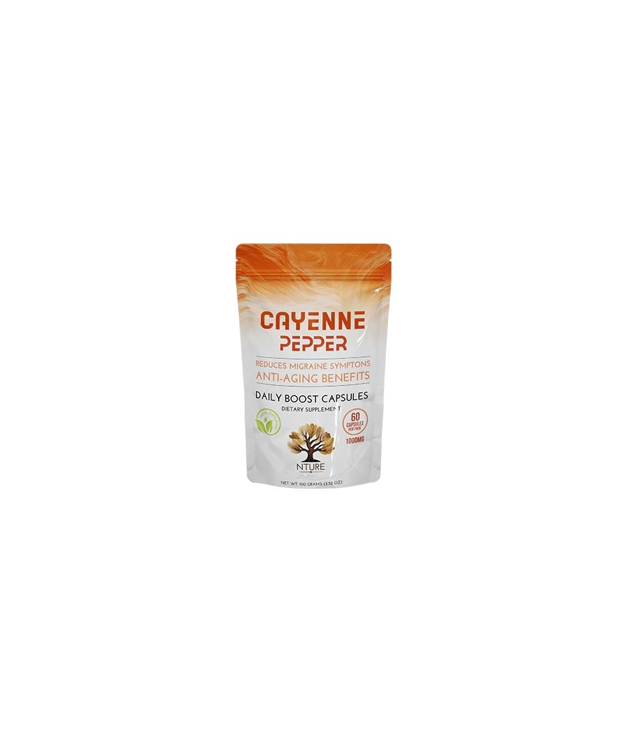 NTURE 1000mg Cayenne Pepper Capsules - 60 Caps NTURE 1000mg Cayenne Pepper Capsules - 60 Caps