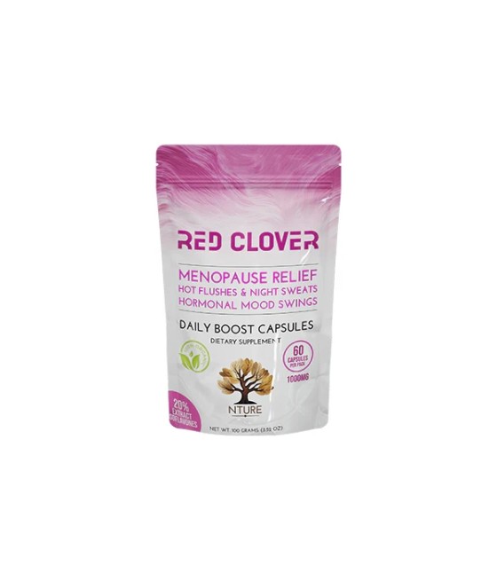 NTURE 1000mg Red Clover Capsules - 60 Caps