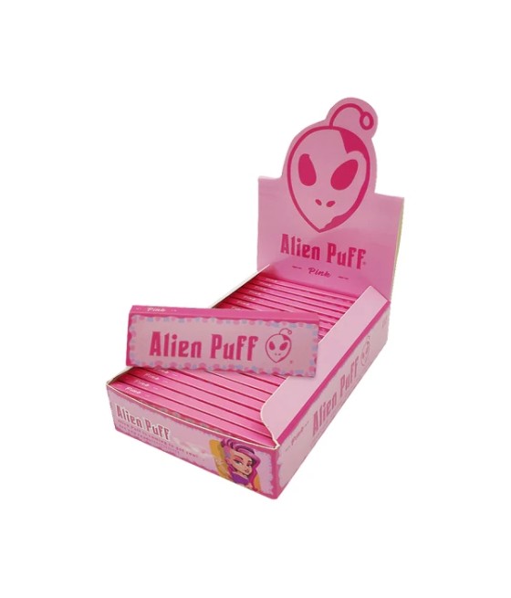 50 Alien Puff 1 1/4 Size Pink Rolling Papers ( HP2102AP )