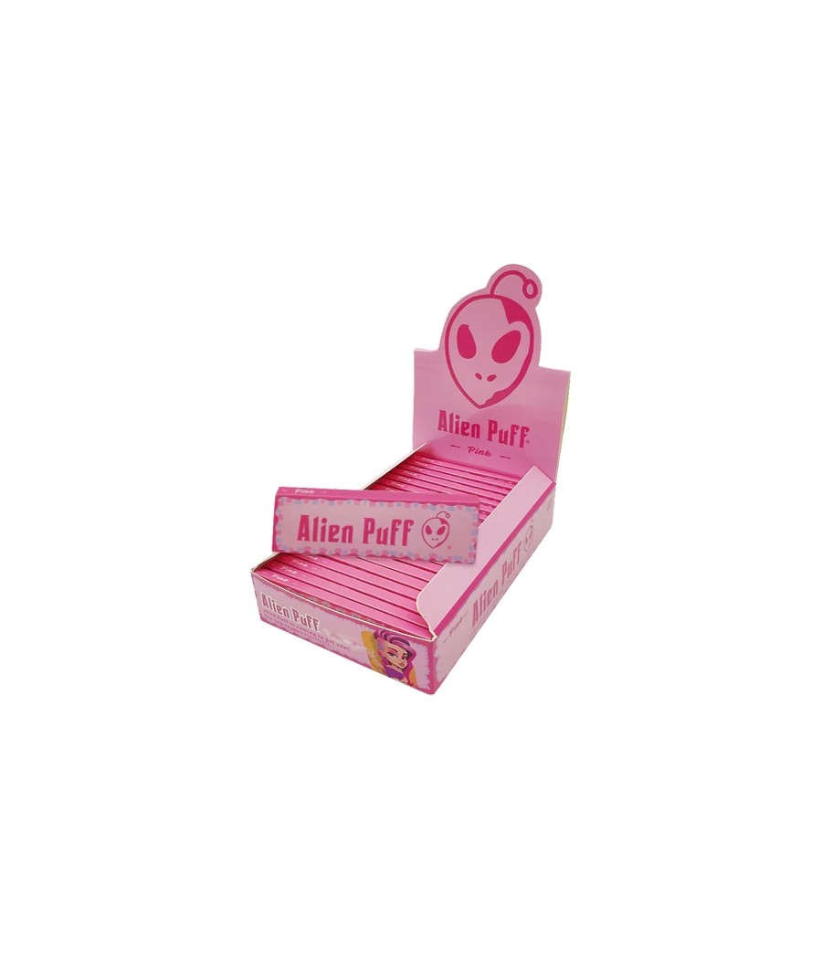 50 Alien Puff 1 1/4 Size Pink Rolling Papers ( HP2102AP )