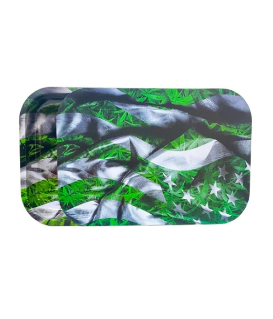 Large Mixed Design Magnetic Metal Rolling Trays with Lid