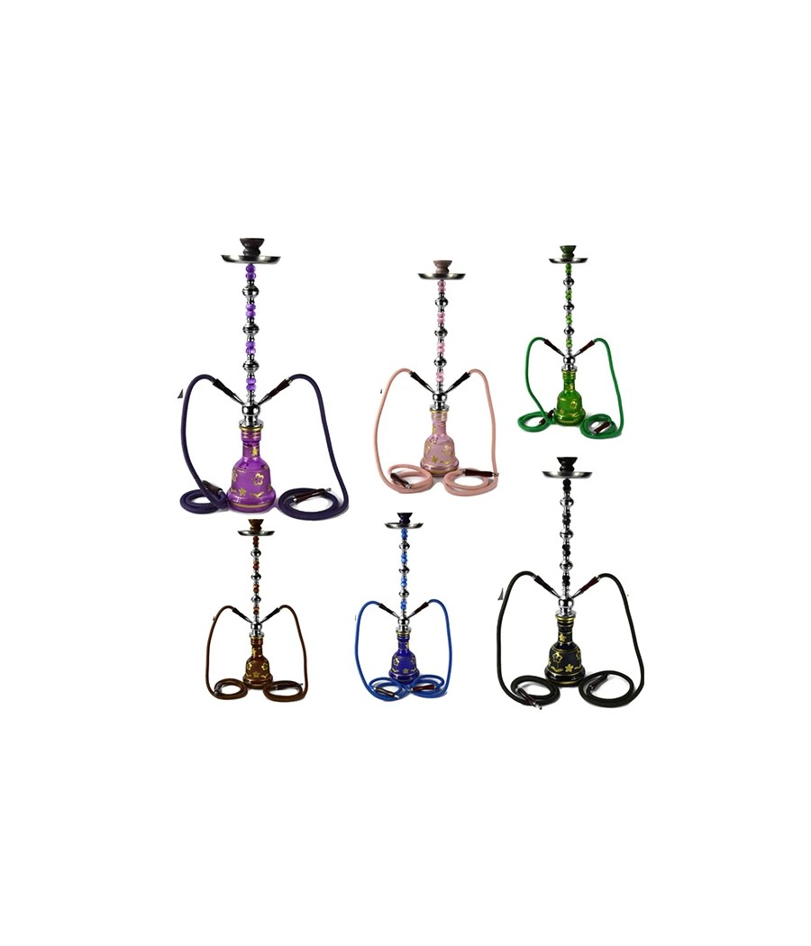 Large 2 Hose Shisha Hookah - Assorted Colours