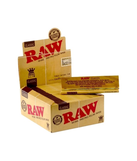 50 Raw Classic King Size Slim Rolling Papers