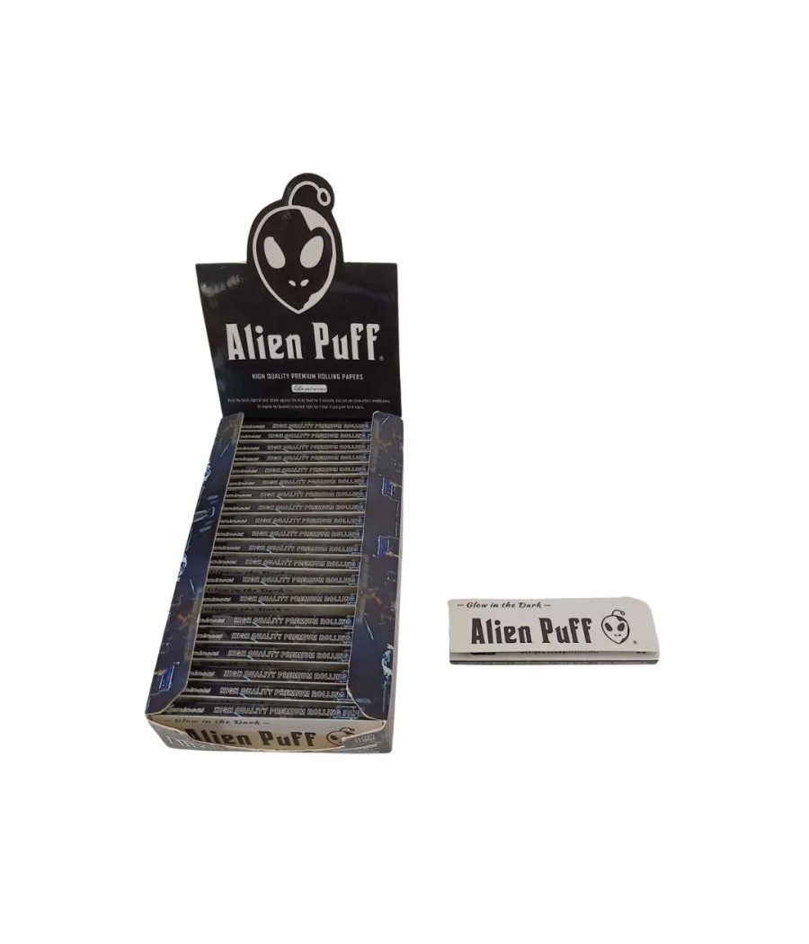 Alien Puff 1.25 Size Luminous Glow in The Dark Rolling Papers 24 Booklets (HP2110)