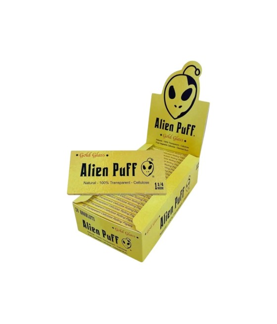 Alien Puff 1.25 Size Transparent Glass Papers Pack 24 Booklets (HP126)