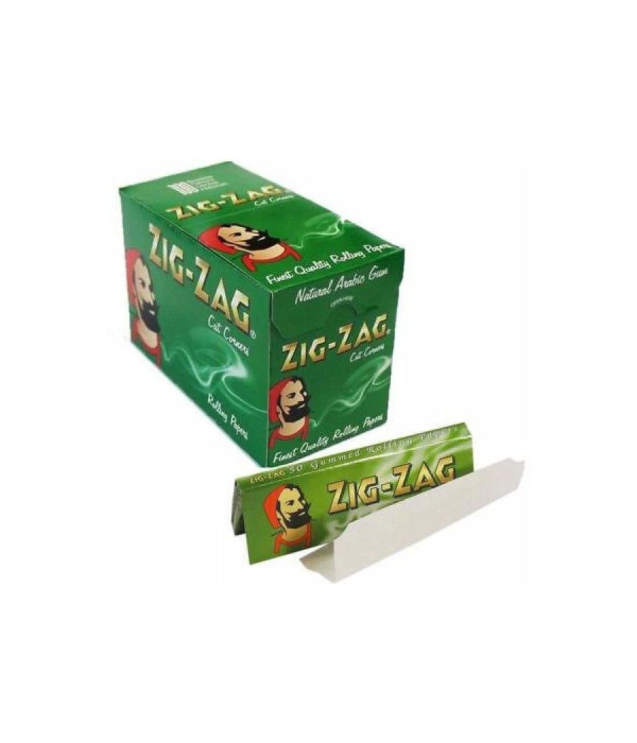 100 Zig-Zag Green Regular Size Rolling Papers