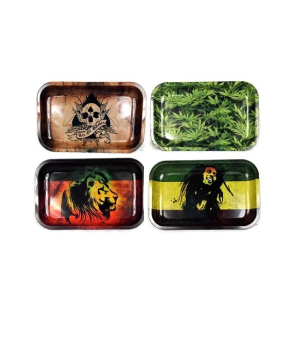 Mixed Design Metal Rolling Tray - 3401