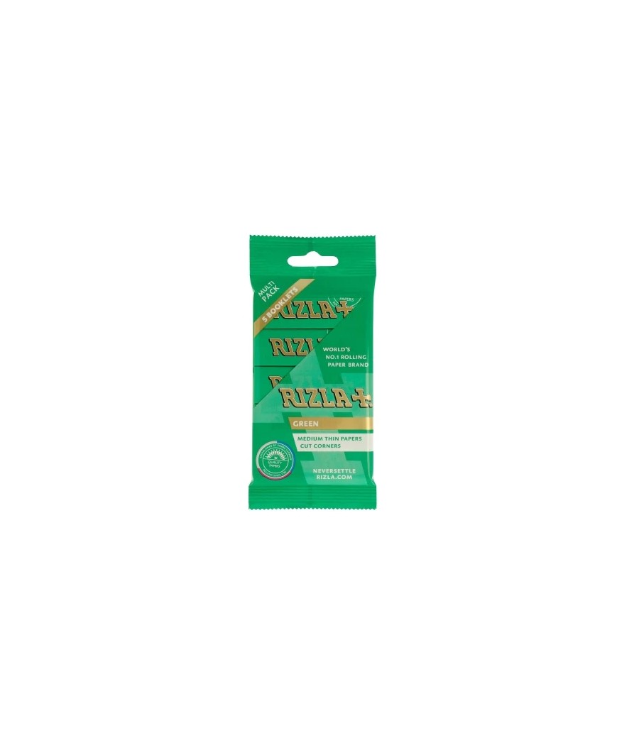 5 Pack Green Regular Rizla Rolling Papers (Flow Pack)