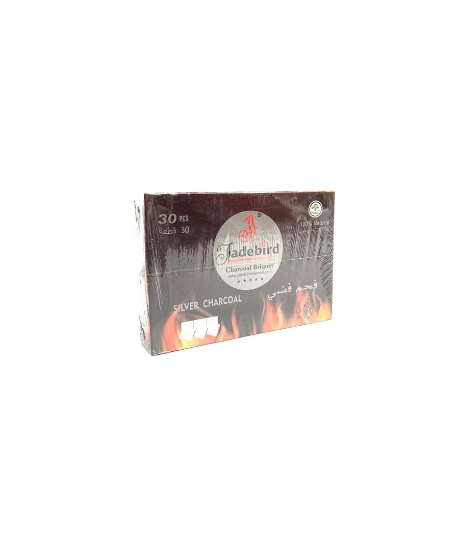 JadeBird Shisha Hookah Silver Charcoal (30 pieces)