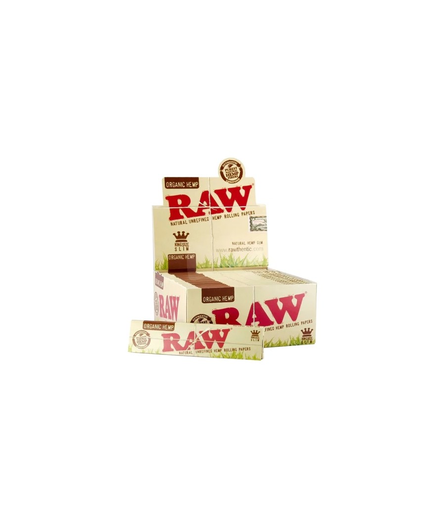 50 Raw Organic Hemp King Size Slim Rolling Papers