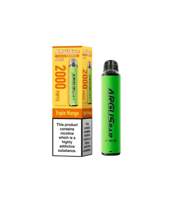 20mg Voopoo Argus Bar Neon 2K Prefilled Pod Vape Kit