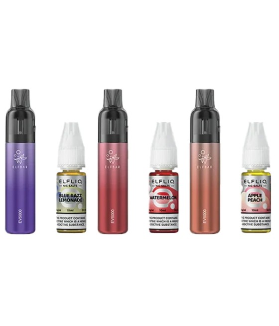 Elf Bar EV5000 Disposable Pod Kit + 20mg ElfLiq Salt